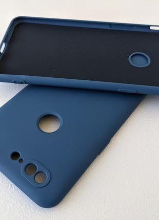 Силиконовый чехол для OnePlus 5T Синий микрофибра soft touch