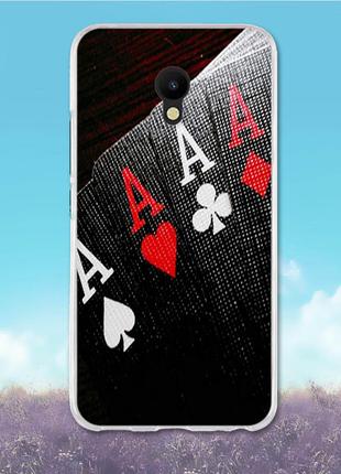 Силиконовый чехол с рисунком для Meizu M5 (Покер)