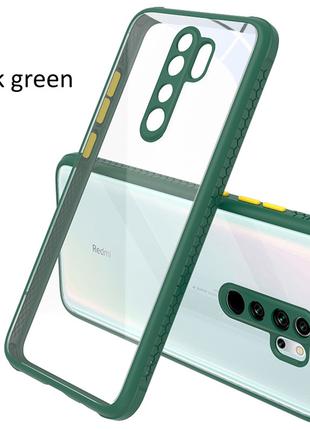 Противоударный чехол для Xiaomi Redmi Note 8 Pro Зеленый прозр...