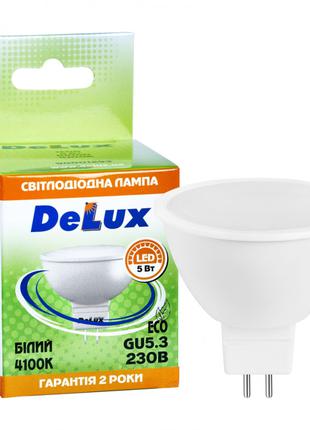 Лампа светодиодная DELUX JCDR 5Вт 4100K 220В GU5.3 белый