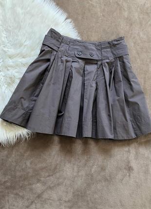 Женская легкая хлопковая расклешенная короткая юбка naf naf