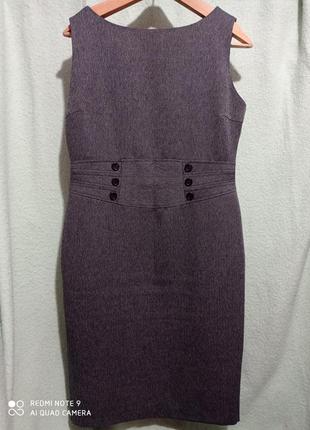 Деловое базовое классическое серое платье сарафан твид ёлочка