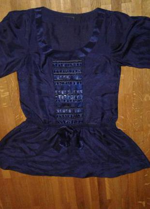Роскошное шелковое платье мини, декор.шитьем m p. moonsoon