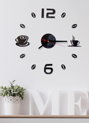 Настінні годинники 3д каву на кухні оригінальний дизайн