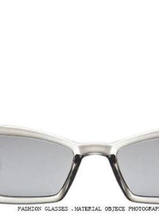 Солнцезащитные очки-лисички полупрозрачные серые с зеркальной ...