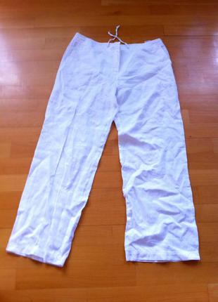 Белые брюки  ,натуральный  лен 48-50 испания