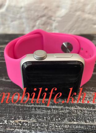 Силіконовий ремінець для Apple Watch 38 mm/40mm/Яскраво-рожевий/
