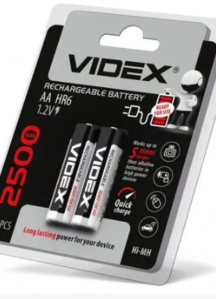 Аккумуляторные батарейки Videx R6 AA 2500Mh