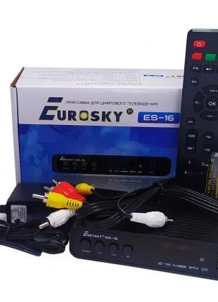 Комплект тюнер Т2 Eurosky ES-16 + активная антенна Eurosky ES-008