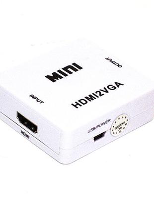 Конвертер HDMI у VGA + аудіо (HDMI в VGA+mini jack)