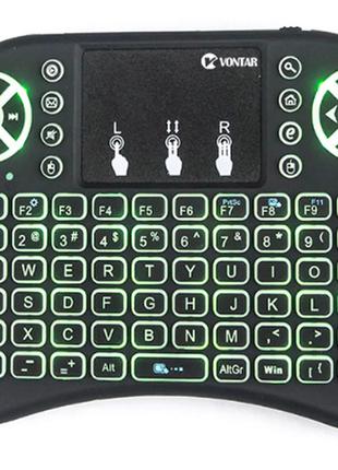 Міні клавіатура VONTAR i8 з підсвічуванням Бездротова Чорна З ...