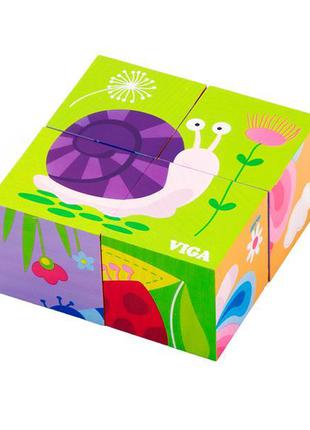 Пазл-кубики Viga Toys "Насекомые" (50160)