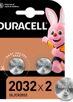 Батарейка литиевая DURACELL Lithium CR2032 3V 2шт BLISTER CARD