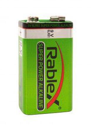Батарейка лужна RABLEX 6LR61 9 V (Крона), 1 шт. у термоусадці ...