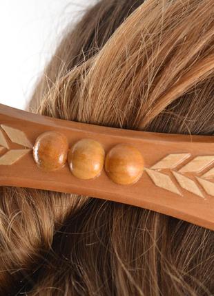Дерев'яна заколка для волосся в національному українському стилі