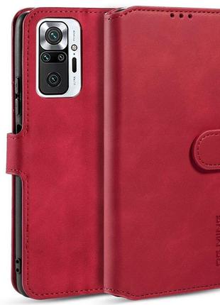 Чехол книжка Софт Тач для Xiaomi Redmi Note 10 Pro красный бум...