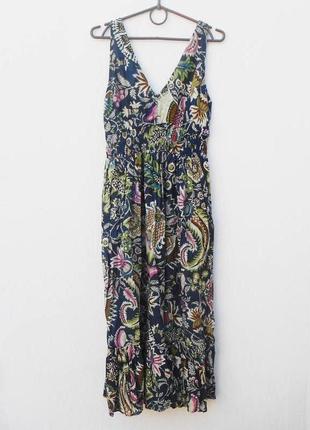Легке літнє бавовняне плаття сарафан в квітковий орнамент
