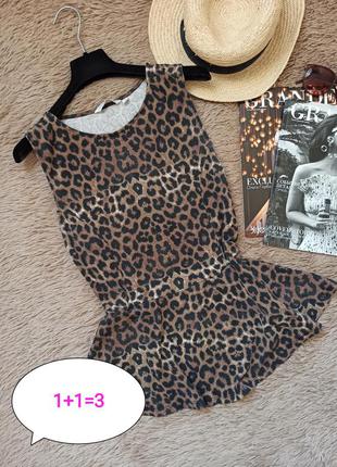 Блузка леопард с воланом/блуза/кофточка/майка