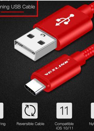 VOXLINK 1 м кабель для зарядки смартфона USB для Type C