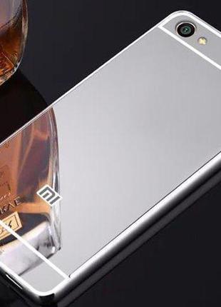 Чехол зеркальный Xiaomi Redmi 4A, рамка алюминий, зеркало акрил