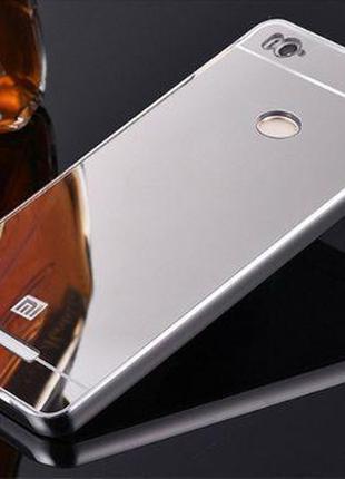Чехол зеркальный Xiaomi Redmi 4x, рамка алюминий, зеркало акри...