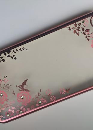 Чехол силиконовый со стразами для Meizu U10 цвет розовый, золо...