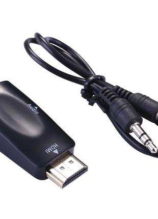Конвертер Перехідник HDMI в VGA + Аудіо Адаптер Відео + Звук
