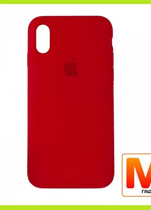 Чехол накладка Silicone Case Full Cover Apple iPhone X/XS Red ...