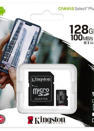 Карта памяти Kingston microSDXC 128GB Canvas Select Plus Class...