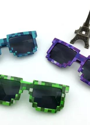 Пиксельные очки Майнкрафт от солнца солнечные Minecraft мозаик...