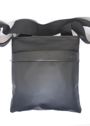 Мужская сумка черная барсетка на плечо