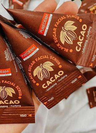 Purederm black sugar facial scrub cacao скраб для лица с какао...