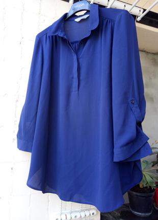 Синяя летняя блуза рубашка от dorothy perkins