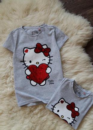 Футболки ovs hello kitty (италия) на 4-8 лет (размеры 110-128)