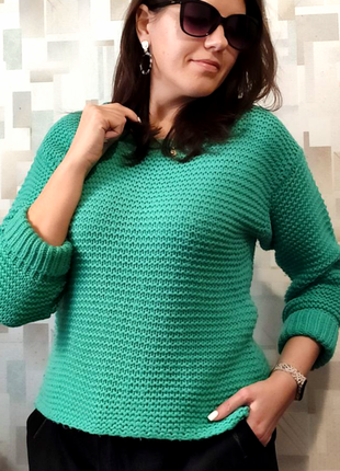 Стильный оверсайз  свитер джемпер  крупной вязки louche