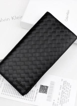 Мужской calvin klein портмоне чёрный на подарок аксессуары муж...