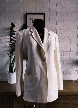 Пиджак жакет люкс max mara ,лён, шёлк,белый, италия,р.m,38