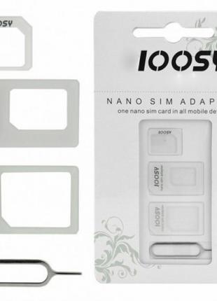 Перехідники для сім карти адаптер Ioosy Nano Sim Micro Sim Min...