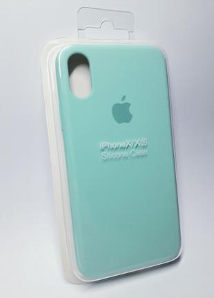 Чехол для iPhone X, iPhone XS Silicone Case (Light Sea Blue) с...