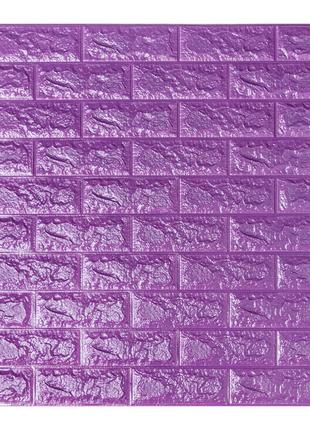 Самоклеящиеся 3d панели для стен обои кирпич фиолетовый Sticke...