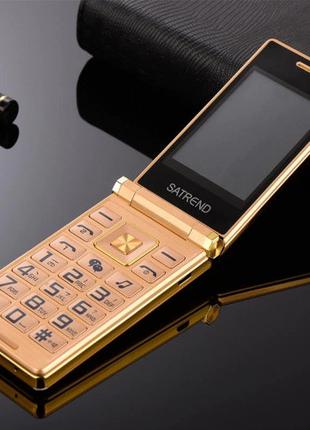 Мобильный телефон Tkexun A15 (Satrend A15) gold. Flip кнопочна...