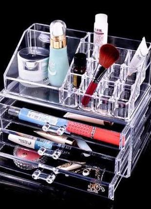 Акриловый настольный органайзер для косметики Cosmetic Organizer
