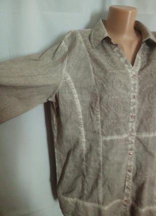 Легусенькая коттонновая блуза, подваренный эффект, большой размер