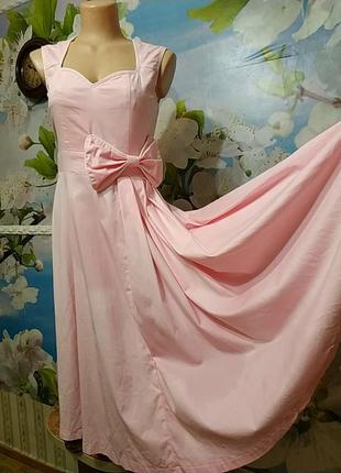 Нежно-розовое романтичное платье с пышной юбочкой12р. хлопок