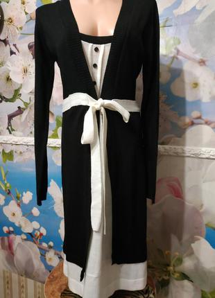 Платье трикотажное белое с черным14-16 b.p.c. марокко