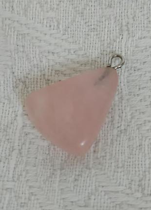 Подвеска из камня: 🔼💗❇️🔺💗 треугольник-розовый кварц