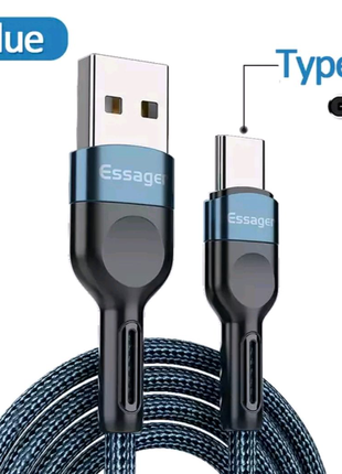 Type-C Кабель 3А - USB Провод Зарядный 1 метр, Essager