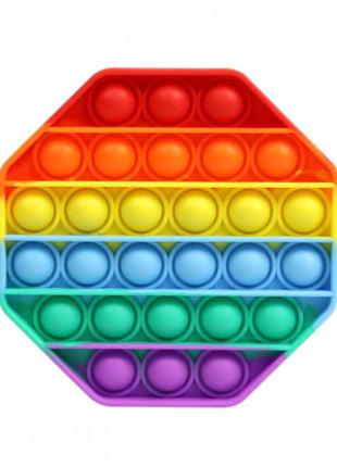 Силиконовая игрушка Pop It Fidget Rainbow антистресс, пупырка,...