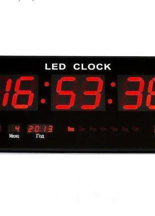 Электронные настенные LED часы с календарем и градусником VST ...