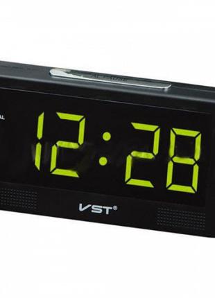Электронные настольные LED часы с будильником и большими цифра...